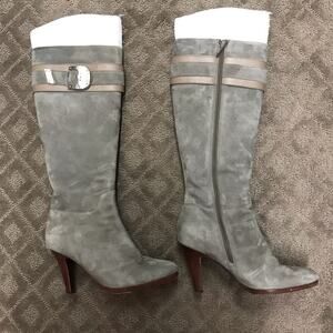 COLE HAAN Nicole Air Tall Boot Gray Suede Size 8